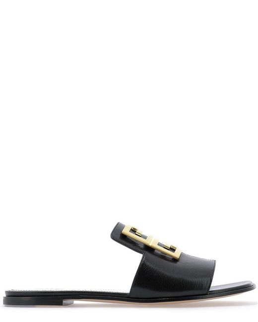 Givenchy Black 4g Logo Buckle Slides