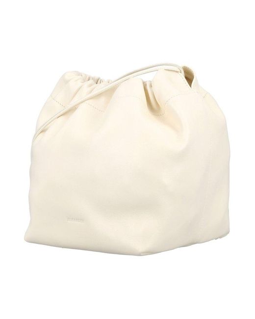 Jil Sander Leather Dumpling Bag in Natural | Lyst