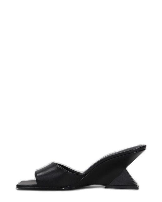 SCHUTZ SHOES Black Mid Heel Mule Sandals