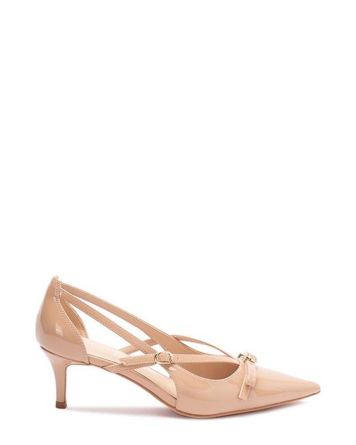 Twinset Pink Bow Strap Pointed Toe Pumps