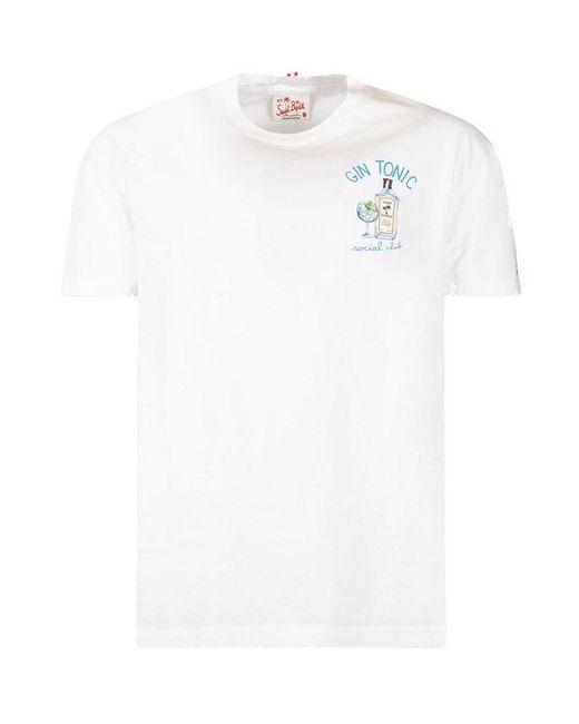 Mc2 Saint Barth White Printed Crewneck T-Shirt for men