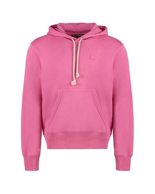 Acne Pink Cotton Hoodie for men