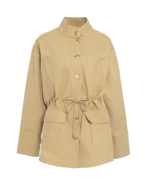 Liu Jo Natural Drawstring High-Neck Jacket