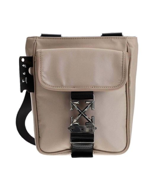 OffWhite c/o Virgil Abloh Synthetic Logo Engraved Messenger Bag in Beige (Natural) for Men