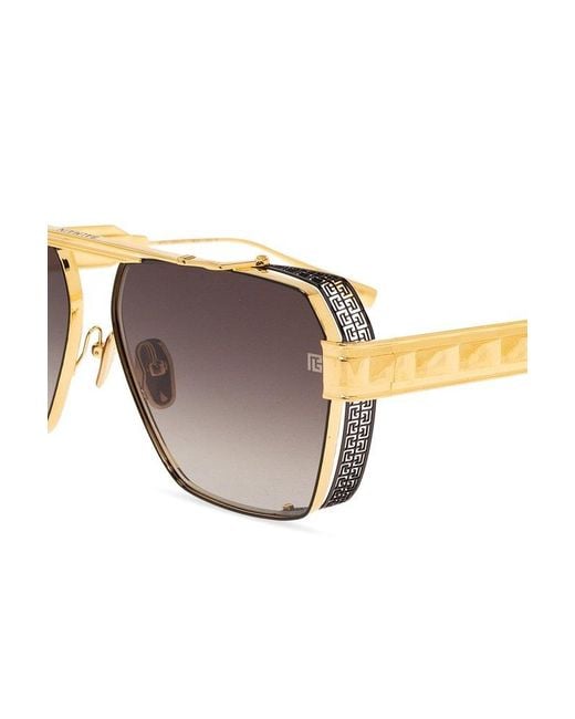 BALMAIN EYEWEAR Metallic Premier Square Frame Sunglasses