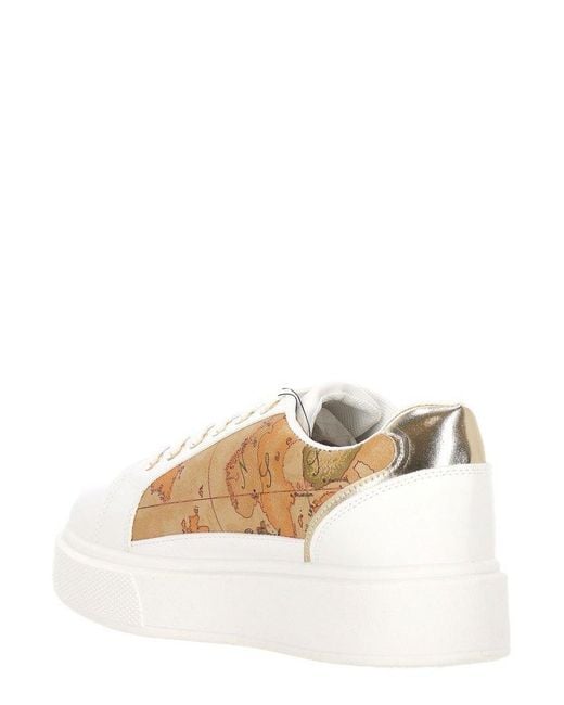 Alviero Martini Metallic Map Print Sneakers