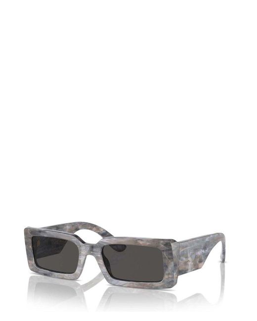 Dolce & Gabbana Gray Rectangular Frame Sunglasses