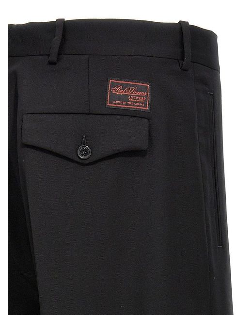 Raf Simons Black Logo Patch Straight-leg Trousers for men