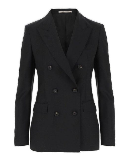 Tagliatore Black Double Breasted Tailored Jacket