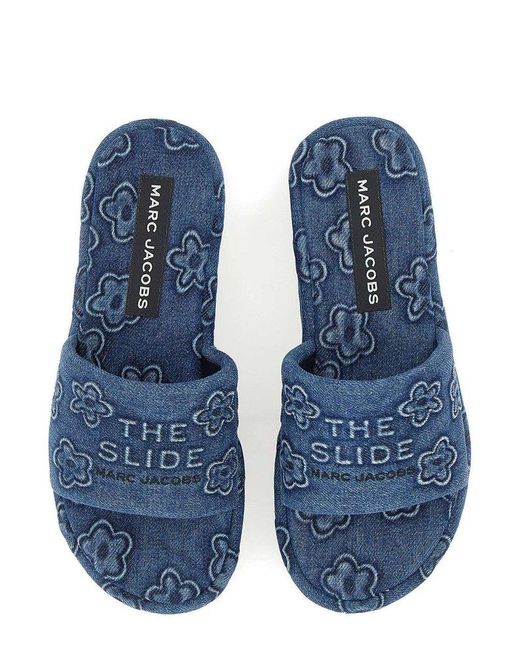 MARC JACOBS The Platform Sandals 花柄 デニム 厚底 サンダル Marc Jacobs The Puffy Daisy Denim Platform Sandals in Blue