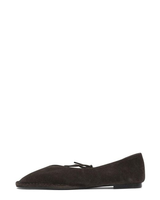 Alohas Black Sway Leather Ballet Flats