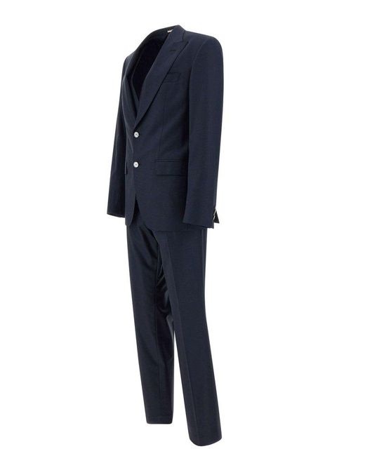 Boss Blue Single Breasted Two-piece Suit for men