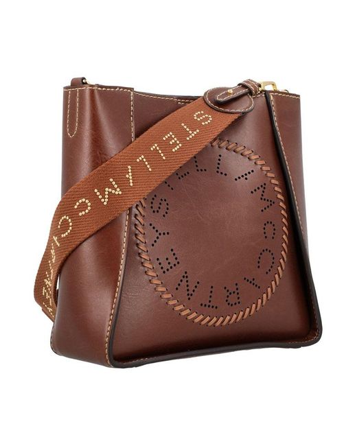 Stella McCartney Brown Leather Logo Small Bag