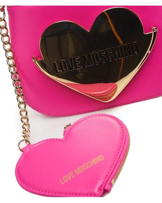 Love Moschino Pink Logo Plaque Mini Tote Bag
