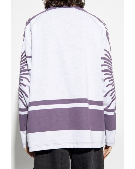 PUMA Purple X Pleasures Logo Embroidered Oversized Sweater for men