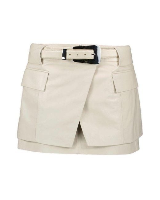 IRO Natural Asymmetrical Belted Mini Skirt