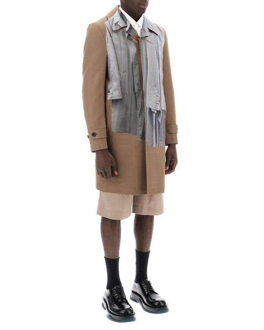 Comme des Garçons Gray Single-Breasted Trench Coat With Trompe for men