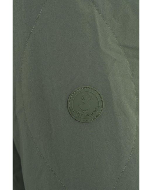 Save The Duck Green Quilted Zipped Overshirt for men