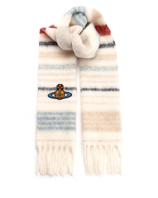 Vivienne Westwood Natural Chunky Striped Scarf for men