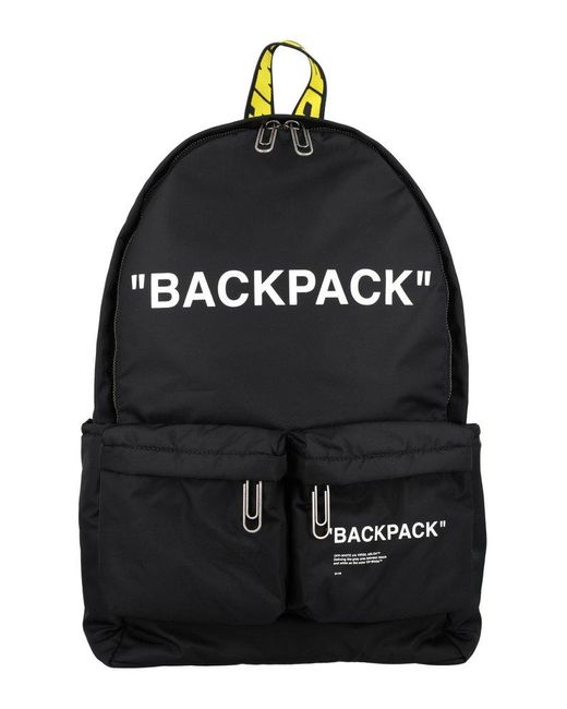 Off-White c/o Virgil Abloh Synthetic Ow Logo Backpack in Black for Men Mens Bags Backpacks 