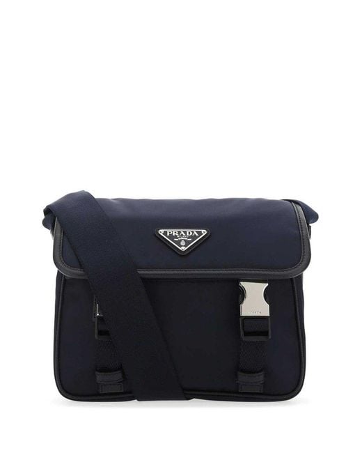 Prada Blue Re-Nylon Foldover Shoulder Bag for men