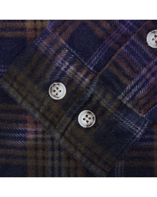 Needles Blue Rebuild 7 Cut Flannel Ribbon Shirt for men