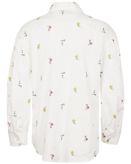 Weekend by Maxmara Natural All-over Embroidered Long-sleeved Shirt