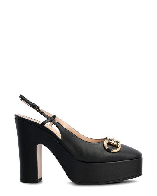 Gucci Horsebit Detailed Platform Pumps in Black Lyst