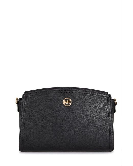 MICHAEL Michael Kors Logo Plaque Zipped Crossbody Bag in Black Lyst