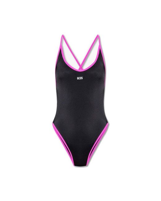 Gcds Open Back One Piece Swimsuit in Black Lyst