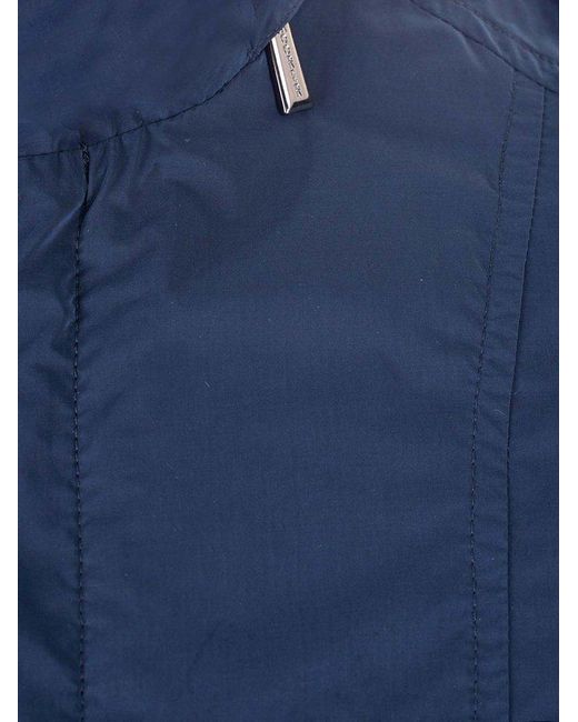 Moorer Blue Porto Buttoned Jacket for men