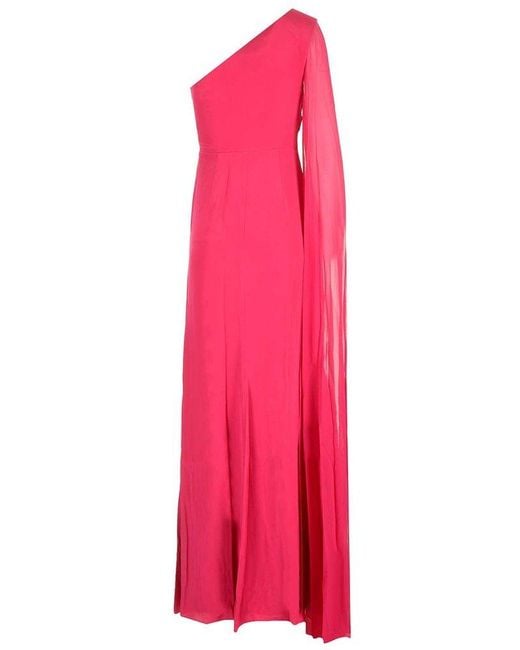 Roland Mouret Pink Asymmetrical Silk Dress