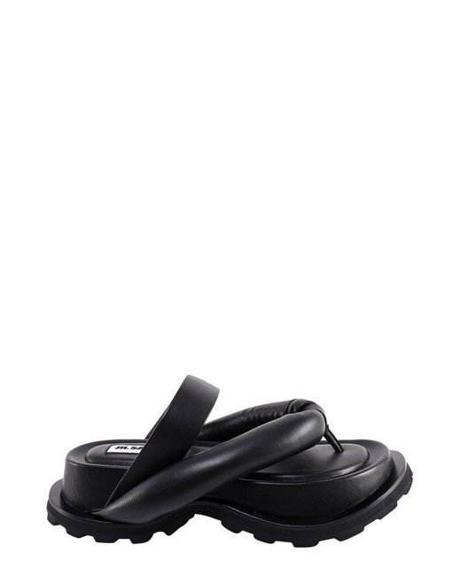 Jil Sander Black Thong Strapped Platform Sandals