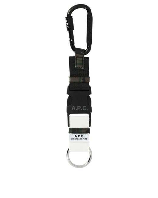A.P.C. White Trek Key Chain for men
