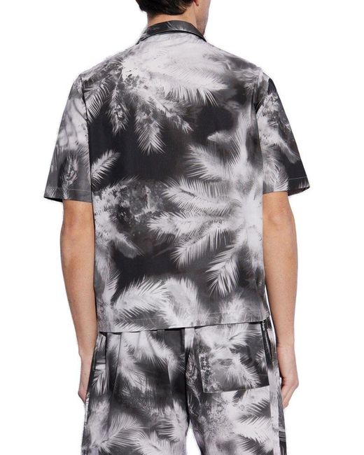 Palm Angels Gray Short Sleeve Shirt for men