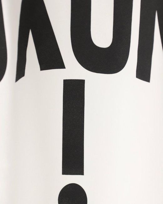 Moschino White Slogan Printed Crewneck T-shirt
