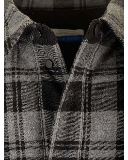 Off-White c/o Virgil Abloh Gray Padded Flannel Overshirt for men