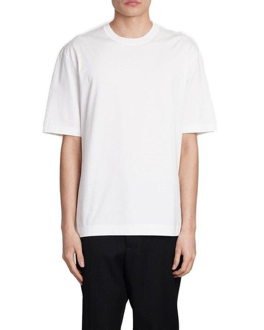 Zegna White Short-sleeved Crewneck T-shirt for men