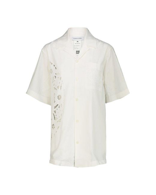 MARINE SERRE White Bowling Shirt