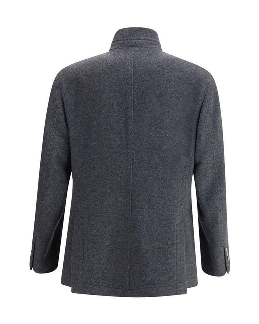Brunello Cucinelli Blue Single Breasted Jackets for men