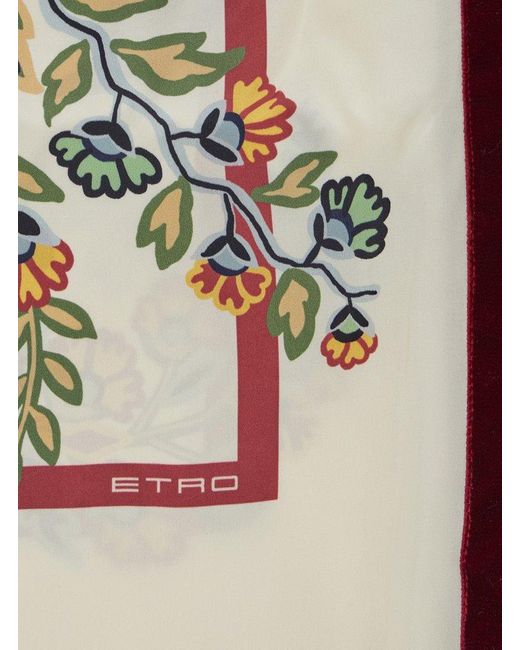 Etro White Boheme Printed Scarf