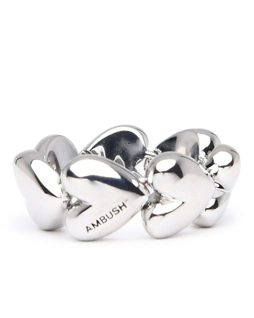 Ambush Logo Engraved Heart-linked Ring in White | Lyst