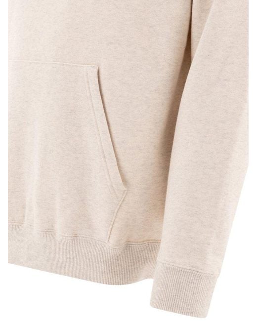 Beams Plus Natural Half-Zip Sweatshirt for men
