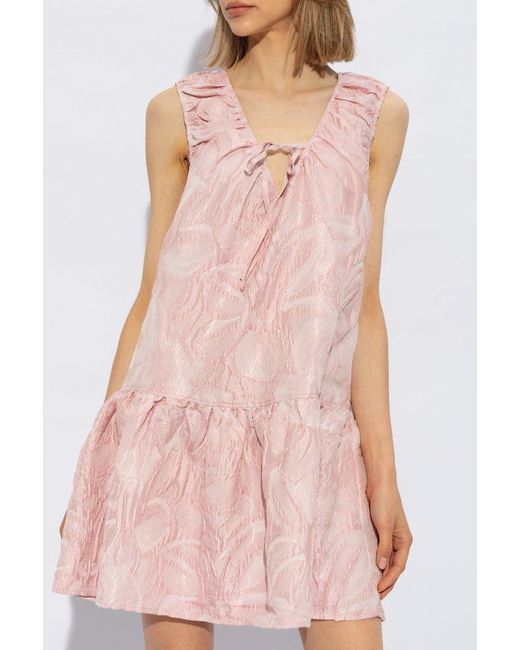 Ganni Pink Sleeveless Dress,