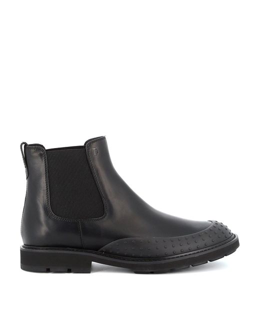 Tod's Leather Gommini Ankle Boots in Black for Men - Lyst