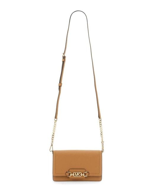 Michael Kors White Heather Strapped Extra-small Crossbody Bag
