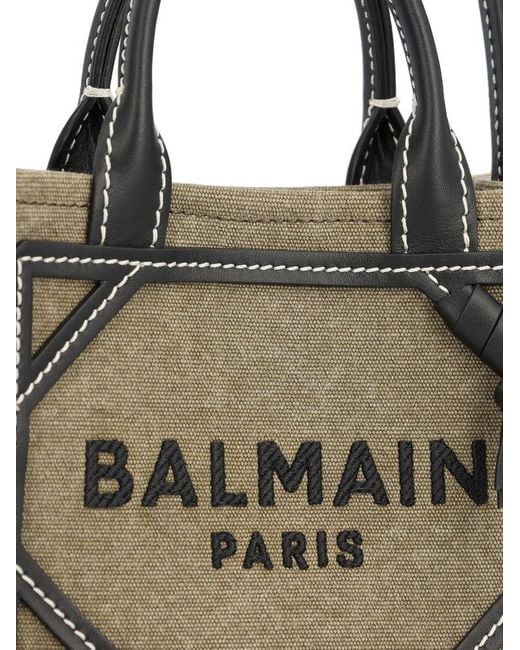 Balmain Metallic Mini B-army Top Handle Bag