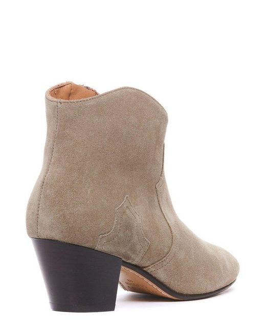 Isabel Marant Brown Block Heel Ankle Boots