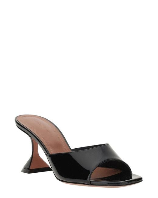 AMINA MUADDI Black Open Toe Heeled Sandals
