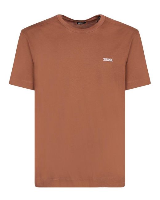 Zegna Brown T-shirts for men